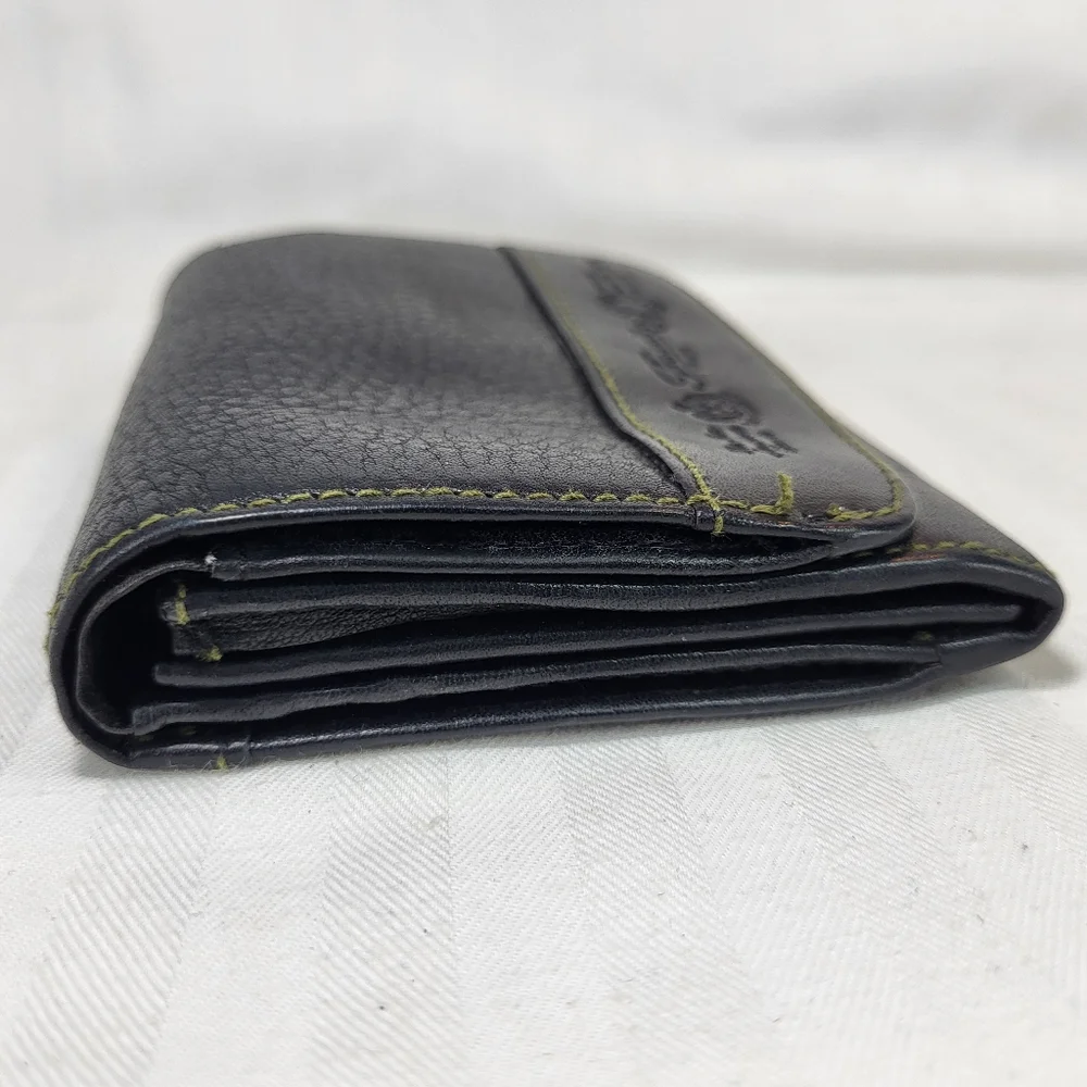 Fossil Black Leather WALLET Snaps Zipper Coin Purse Cards ID 4.5x4 Pebbled - Picture 11 of 13
